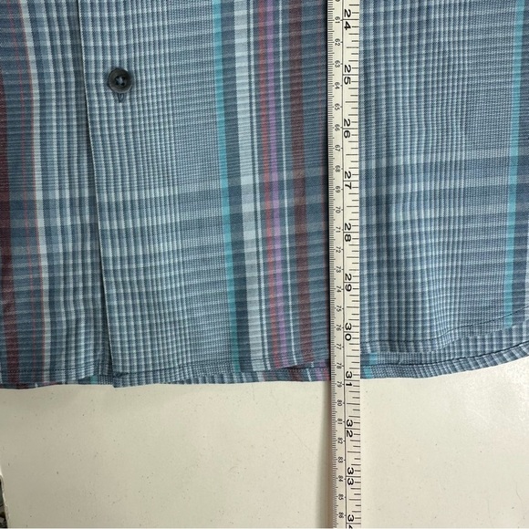 Tommy Bahama Button Down Shirt Mens XL Silk Cotton Blend Blue Plaid Long Sleeve - Picture 8 of 9